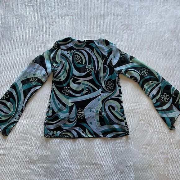CATO RETRO SWIRL BELL-SLEEVE BLOUSE - Picture 4 of 4